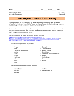 The Congress of Vienna / Map Activity