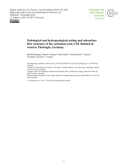 Pedological and hydrogeological setting and subsurface flow