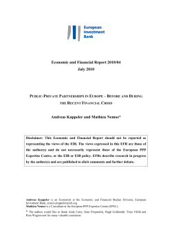 PPPs in Europe &ndash; before and during the recent financial crisis