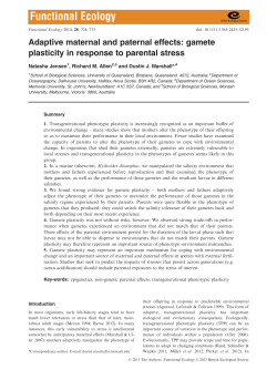 Adaptive maternal and paternal effects: gamete plasticity in