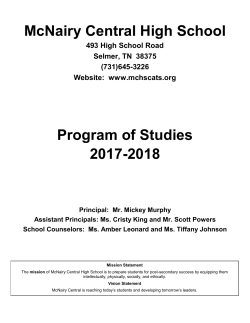 Program of Studies - McNairy Central High School