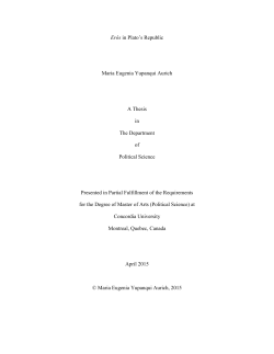 Er&ocirc;s in Plato`s Republic Maria Eugenia Yupanqui Aurich A Thesis in