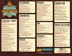 MENU - Kalahari Resorts and Conventions