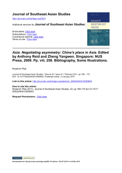 Journal of Southeast Asian Studies Asia. Negotiating asymmetry
