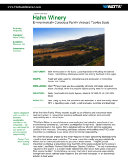 Hahn Winery - Watts Water Technologies