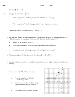 Row_____ Secondary I Review 12 1. The equation of line m is . a