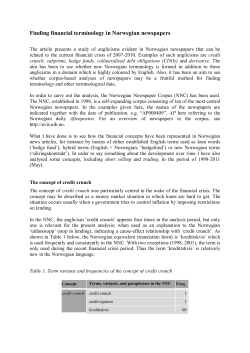 Finding financial terminology in Norwegian newspapers