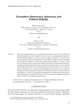 Corruption: Democracy, Autocracy, and Political Stability