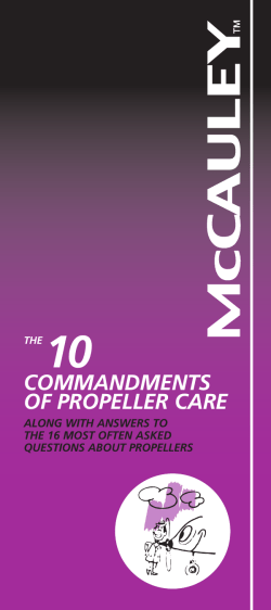 The 10 Commandments of Propeller Care