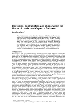 Confusion, contradiction and chaos within the House of Lords post