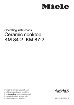 Ceramic cooktop KM 84-2, KM 87-2