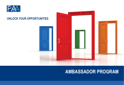 FSAA AMBASSADOR PROGRAM What is the FSAA Ambassador