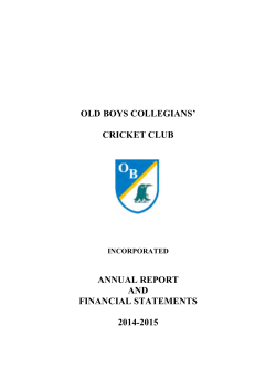 OBC Annual Report 2014/15 - Old Boys Collegians Cricket Club