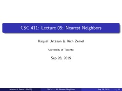 CSC 411: Lecture 05: Nearest Neighbors