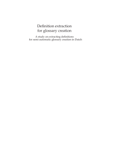 Definition extraction for glossary creation