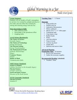 Lesson Summary Students will use models of Earth`s atmosphere to