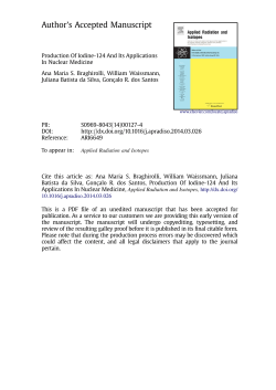 Production Of Iodine-124 And Its Applications In Nuclear Medicine