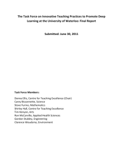 The Task Force on Innovative Teaching Practices to Promote Deep