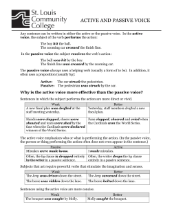 ACTIVE AND PASSIVE VOICE