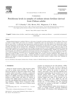Perchlorate levels in samples of sodium nitrate fertilizer - CLU-IN