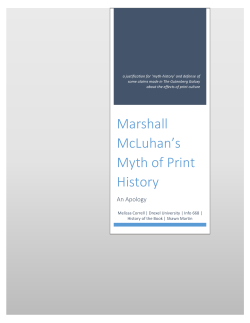 Marshall McLuhan`s Myth of Print History