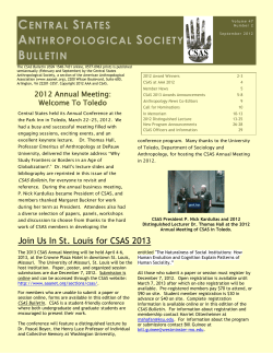 September 2012 - Central States Anthropological Society