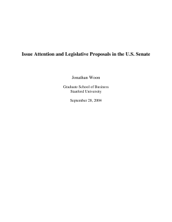 Issue Attention and Legislative Proposals in the US Senate