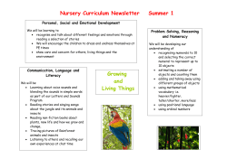 Nursery Curriculum Newsletter Summer 1 Growing and Living Things