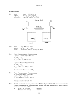 Mg(s) &rarr; Mg2+(aq) + 2e