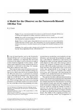 A model for the observer on the Farnsworth-Munsell 100-hue