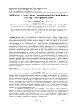 Self Esteem: A Gender Based Comparison and the Causal