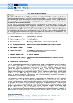 DESCRIPTION OF ASSIGNMENT Preamble: The United Nations