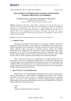 management information system and decision making process in