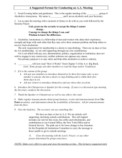 A Suggested Format for Conducting an AA Meeting