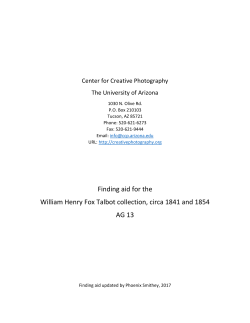 Finding aid for the William Henry Fox Talbot collection, circa 1841