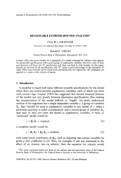 REASONABLE EXTREME-BOUNDS ANALYSIS* Clive W.J.