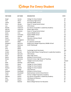 Participant List - College For Every Student