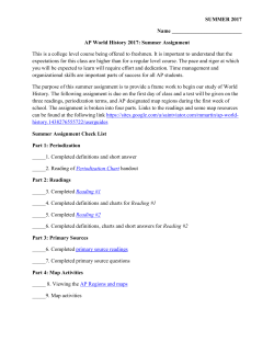 Summer Assignment - Saint Viator High School