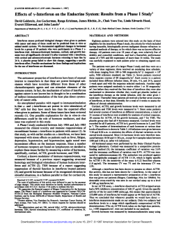 Effects of 7-Interferon on the Endocrine System