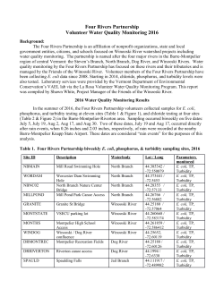 2016 Four Rivers Report - Friends of the Winooski River