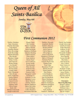 Sunday, May 6th - Queen of All Saints Basilica