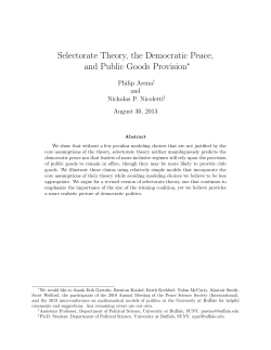 Selectorate Theory, the Democratic Peace, and Public Goods