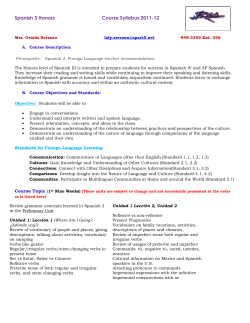 Spanish 3 Honors Course Syllabus 2011-12