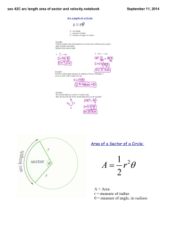 sec 42C arc length area of sector and velocity.notebook