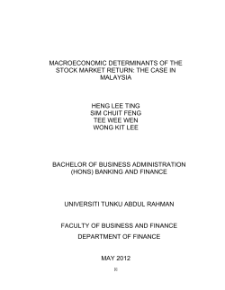 MACROECONOMIC DETERMINANTS OF THE STOCK MARKET