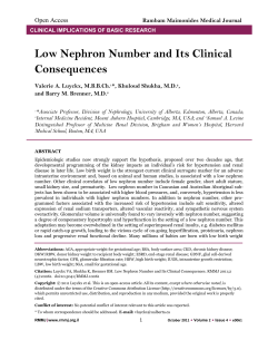 Low Nephron Number and Its Clinical Consequences