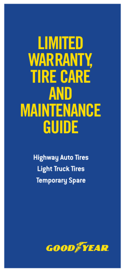 limited warranty, tire care and maintenance guide