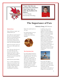 Fats - Nutrition For Performance