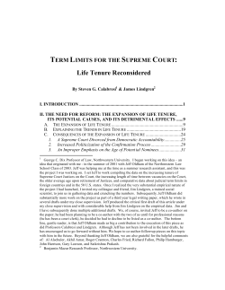 TERM LIMITS FOR THE SUPREME COURT