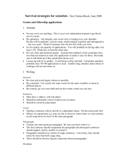 Survival strategies for scientists - Tim Clutton